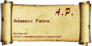 Adamecz Panna névjegykártya